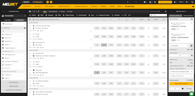 Cruzeiro betfair